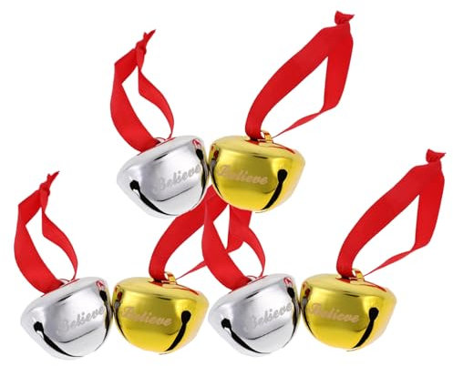 TOVINANNA 6st Glauben Sie An Christbaumschmuck Polar-Express-glockendekoration Weihnachten Glaubt Glocken-Ornamente Polar-Express-Dekorationen Weihnachtsglocke Weihnachtsbaum Eisen Das Kreuz