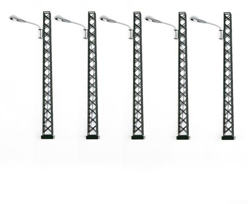 5 Stück Modelleisenbahn-Gitter-Lampen-Schienenlicht, Eisenbahn-Modell-LED-Lampen-Set für H0 Gauge