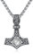 ZIPPICE Thors Hammer Halskette 925 Sterling Silber Wikinger Keltischer Kette Mjölnir Anhänger Nordische Wikinger Anhänger Unisex Schmuck Schmuck Geschenk für Damen Frauen Mama Freundin (Zirkon)