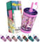 Pipeeto Vaso con Pajita para Niñas 480ml, Rosado | Botella Agua Infantil Reutilizable con Pajita, a Prueba de Fugas, Libre de BPA, Apto Para Lavavajillas | Vaso Entrenamiento Bebes de Unicornios