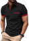 zitysport Poloshirt Herren Kurzarm Shirt Atmungsaktives Golf Polo Shirt Männer Sommer Shirts Sport Basic Slim Fit Tshirt mit Brusttasche Polohemd(Schwarz Rot-L)