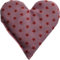 Körnerkissen Bio-Roggen Feincord Herz ca. 19cm x 19cm rosa/rote Sterne