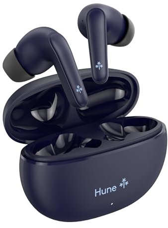 HUNE Soja ANC Auriculares Cascos Inalámbricos True Wireless, Bluetooth, Cancelación de Ruido Activa, IPX4, 20h Autonomía, Micrófono Integrado, Plástico Reciclado