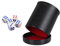 Perfeclan Vaso de Dados de Cuero PU, Vaso agitador de Dados, Bote para Dados con Bandeja, Accesorio para Juego de Mesa, Incluye 5 Dados, Vaso de Juego de Dados, Rojo Interior