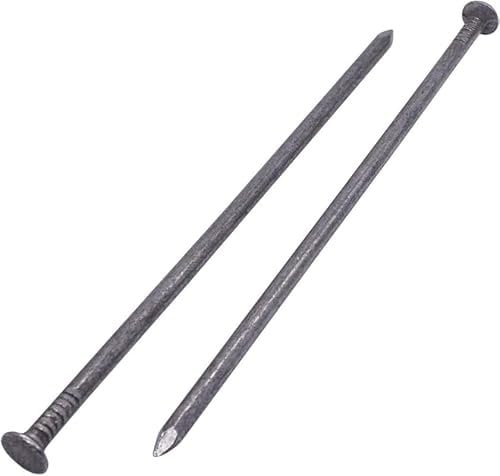 Generic (Pack of 30) Carbon Steel 15/64 x 7-7/8 (6.0 x 200 mm) Construction Nails Flat Round Head Multi-Purpose Common Wire Nails Woodworking