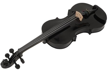 Musikinstrumente Akustische Violine 4 4 ​​Kinder Erwachsene Anfänger Sr Kit Mit Box Kolophonium Schulterstütze Mixer Sng Bogen Griffbrett Aufkleber Snged Instr (BLACK)