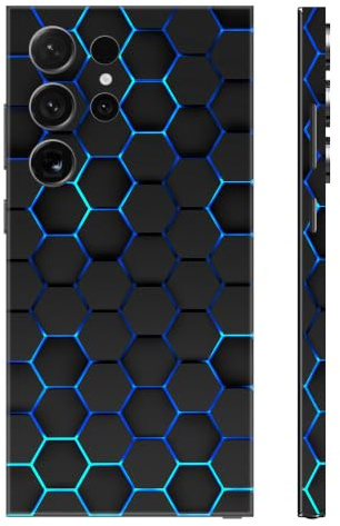 Skin Wrap for Samsung Galaxy S24 Ultra, Sticker Decal Protective Film Cover for Phone Back, Camera, Frame (Blue)