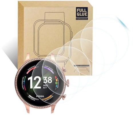 5 pièces Verre Trempé pour Fossil GEN 6 42mm, Vitre Protection de Anti Rayures, 3D Couverture Complète, Haute Sensibilité Compatible avec Fossil GEN 6 42mm