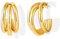 Mesovor Gold Creolen Ohrringe für Damen, 18K Vergoldete Klobige Dreifach-Krallen-Creolen Ohrringe, Gold Earrings, Trendiger Schmuck Geschenke (Mittel)