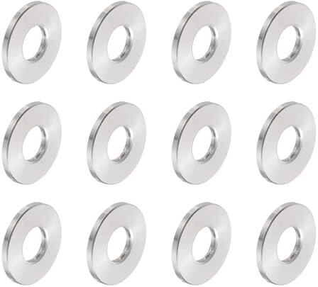 QUARKZMAN 12pcs M8 Separadores de Aluminio, Espaciadores Redondos de Metal Espaciadores Metálicos de Aluminio para M8 Tornillo Pernos, 8.5x20x2mm (ID*OD*Esp.)