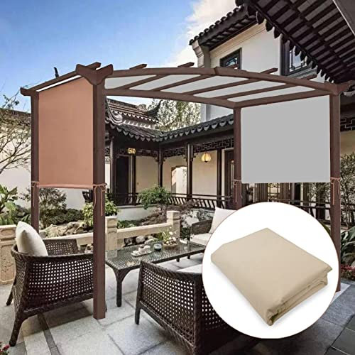 Auvent de rechange pour pergola avec tissu respirant et 4 sangles – Bâche d'ombrage universelle pour pergola incurvée, beige, 5,2 x 2 m
