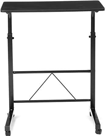 IKVODEOS Klappschreibtisch, höhenverstellbar, mobiler Computertisch, tragbarer Laptoptisch, rollender Laptoptisch mit Rollen, mobiler Computertisch für das Homeoffice (Schwarze Weide, 80 x 40 cm)