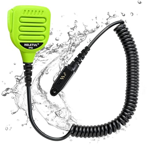 HELETUL Zwei-Wege-Radio-Fernbedienungs-Mikrofon M6 Handmikrofon Ptt Schultermikrofon Mikrofon für Motorola Ailunce ha1g hd1 hd2 gp328plus für retevis rt29 Walkie Talkies (IP65 wasserdicht) (grün)