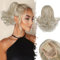 BARSDAR Comb Clip Pferdeschwanz Haarteil mit Kordelzug, 25cm Kurzes Wellige Clip in Pferdeschwanz Haarverlängerungen für Damen Synthetisch Haarteile Zopf Pferdeschwanz - Blond Mix Graue