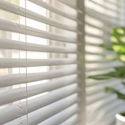 Persianas Venecianas de Aluminio con cordón autobloqueo, Soportes Ocultos y Fácil Instalación Montaje en Pared o Techo. Persiana Veneciana y estores enrollables STORESDECO Blanco 105x160 cm