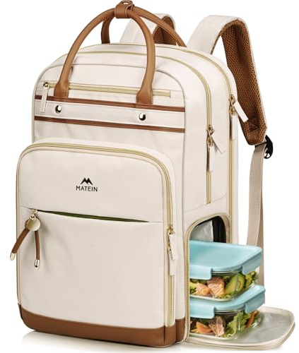 MATEIN Teacher Backpack with Lunch Compartment, 15.6 Inch Laptop Backpack