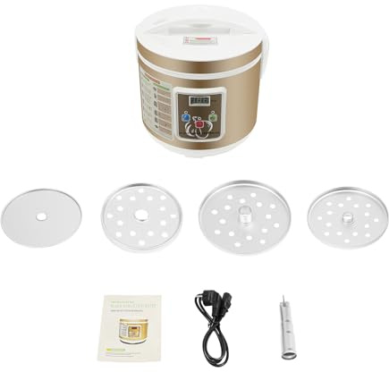 Fermentatore d'aglio nero 5 l yogurtiera oro + bianco fermentazione automatica 30-85 °C 90 W griglia rimovibile adatta per la fermentazione dell'aglio nero dello yogurt e del vino