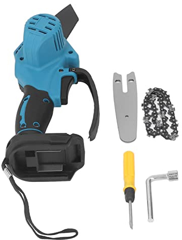 Mini motosierra eléctrica inalámbrica de mano, portátil, velocidad rápida, alta eficiencia, sierra de cadena para poda de jardín para batería de 18 V, corte de ramas, corte de