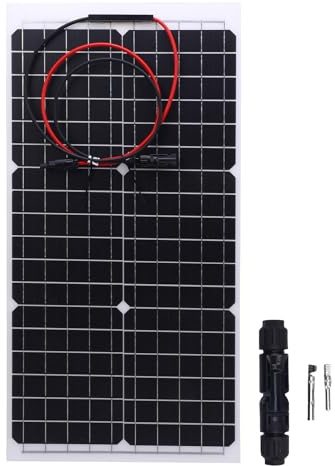 Panneau Solaire 30W 18V Semi Flexible, Monocristallin, Étanche IP65 - Haute Efficacité, Léger et Facile à Installer, Idéal pour Camping et Serres