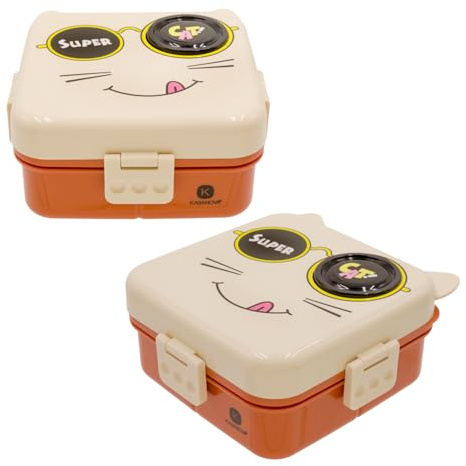 KASANOVA Fiambrera infantil Gato con cubiertos