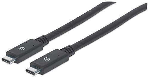 Manhattan 354905 USB 3.1 Typ C Gen1-Kabel Typ C-Stecker auf Typ C-Stecker 5 Gbit/s, 2m schwarz