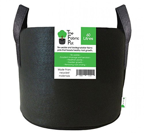 The Fabric Pot Hydroponics Fabric Pot Breathable Pots Container Grow Bag Plant Litre UK (60L, Black Round)