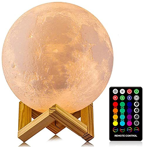 Moon Lamp, 16 Colors LED Night Light with Remote/Touch, Timer/Dimming 4.8in