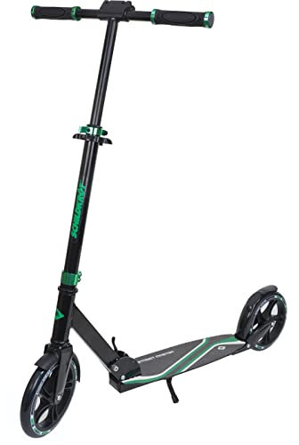 Schildkröt Unisex – Erwachsene City Scooter Street Master, 200mm Räder, hochwertiger Alu-Roller, großes Deck, faltbar, ideal für Kinder, Farbe: Grün, 510001, Green, One Size