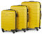 VonHaus Suitcase Set, Mustard 3pc Lightweight Wheeled Luggage, ABS Plastic Carry On or Check in Travel Case, Durable Hard Shell w/ 4 Spinner Wheels, Built in Lock & Handle, Small/Medium/Large Holdall