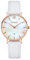 Kistanio Damenuhr Petit Rose Edelstahl Saphirglas mit weißem Lederband RG-PM-L-WH