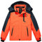 Wantdo Jungen Ski Winterjacke Wandern Windjacke Snowboard Fleecefutter Protektorenjacke Warm Verdickt Outdoorjacke Allwetter Funktions Winterjacke Grau+orange 128-134