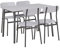 Klassische Essgruppe mit 4 Stühlen 110 x 70 cm grau/schwarz Retro Design Velden
