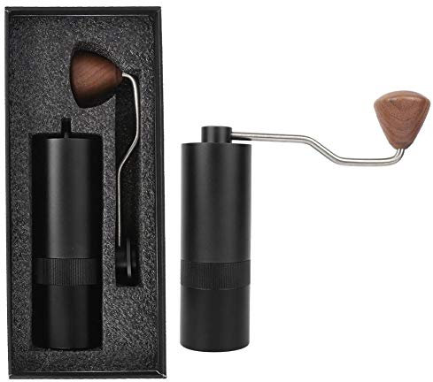 Manuelle Kaffeemühle, Mini Edelstahl Manuelle Wurzel Kaffeebohnenmühle Mühle, mit Skala Mahldicke einstellbar, für Hausküche, Büro, Café