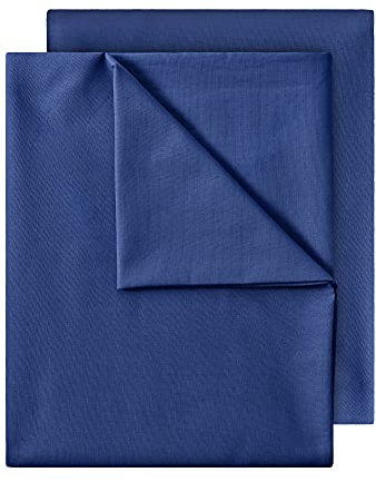 GREEN MARK Textilien 2er Pack Klassische Bettlaken Betttuch Laken Leintuch Haustuch 100% Baumwolle ohne Gummizug vielen Größen und Farben Größe: 180x275 cm, Navy blau