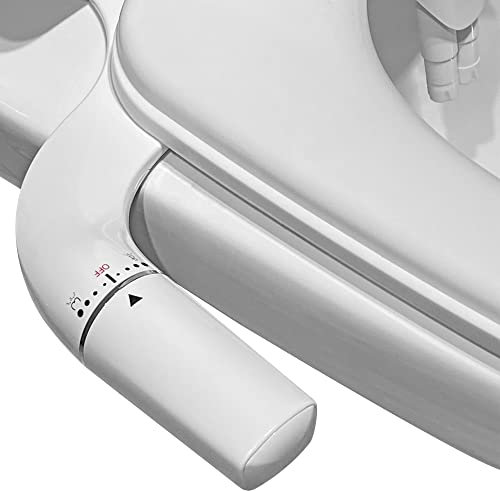 Bidet Attachment for Toilet UK - WITHLENT Ultra-Slim Bidet with Non-Electric Dual Nozzle(Frontal & Rear Wash) Adjustable Water Pressure, Toilet Seat Attachment,Easy to Install