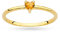MARKO Damen-Goldring mit 0,10Ct Citrin in Form eines Herzens | 14 Karat Gold (585) | Goldring inklusive Box | Goldring für Frauen (Citrin, 62 (19.8))