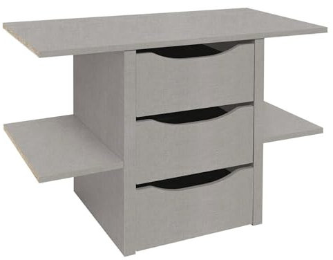 Möbel Jack Schubkasteneinsatz - B 88 cm - mit 3 Schubladen - für passende Kleiderschränke, Grau