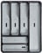 Addis Premium Soft touch 6 Compartment Cutlery Drawer Organiser Tray, Black & Grey 6 Sections