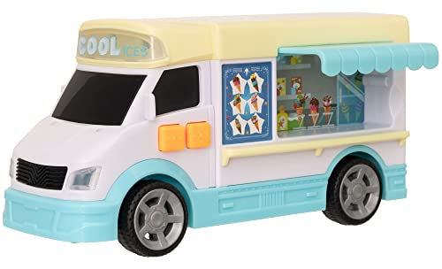 Teamsterz Mighty Machines Small Ice Cream Van Toy | Light And Sound Childrens Sweetie Ice Cream Truck For Kids | Kid's Play Figures And Vehicles Toy Car Set | Suitable For Ages 3+