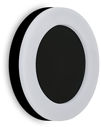 Telefunken - Runde LED Außenlampe IP44, LED Wandleuchte Außen, 24W, 2600 Lumen, 4000K Neutralweiß, Schwarz, 320x50 mm (DxH)