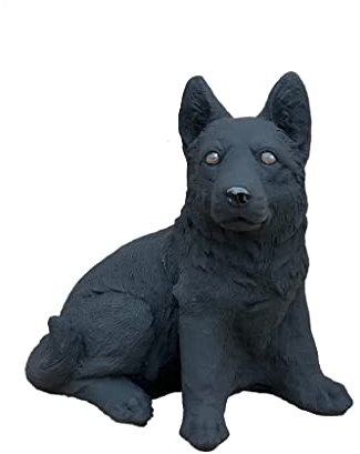 stoneandstyle Steinfigur Schäferhund schwarz frostfest