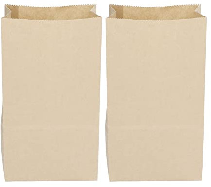 Sac en papier alimentaire résistant à la déchirure 100pcs. Sac en papier kraft allant au micro-ondes pour hamburgers (180x90x55mm)