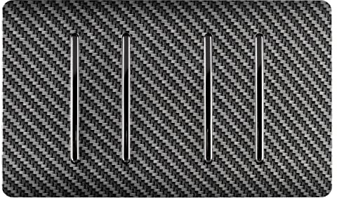 Trendi Switch 4 Gang Intermediate Rocker Modern Designer Light Switch in Carbon Fibre