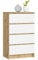 AKORD | Cassettiera K60 a 4 Cassetti | Credenza Alta | Moderna Mobiletto per Soggiorno Sala da Pranzo | Comodino | Piano di lavoro in laminato | 60x99x40cm | Rovere Artigianale