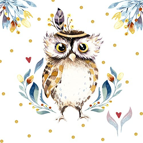 Serviette Flower Owl, 20 Stück