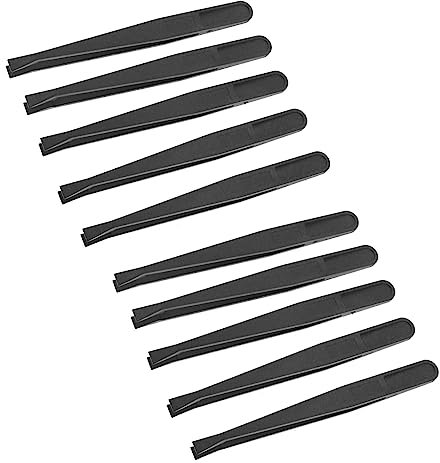 Lot de 20 pinces à épiler en plastique à pointe plate antistatique pour l'électronique, la fabrication de bijoux, le travail de laboratoire, la réparation
