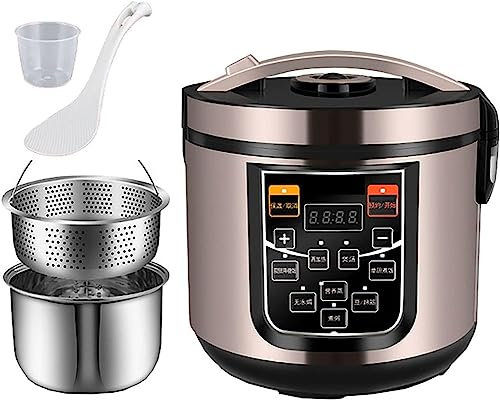 MISKYN Olla Arrocera Baja En Azúcar (3/5L) Interior De Acero Inoxidable 304 para El Hogar, Reserva De 24 Horas, Olla Arrocera con Separación De Sopa De Arroz, para 2-7 Personas,3l