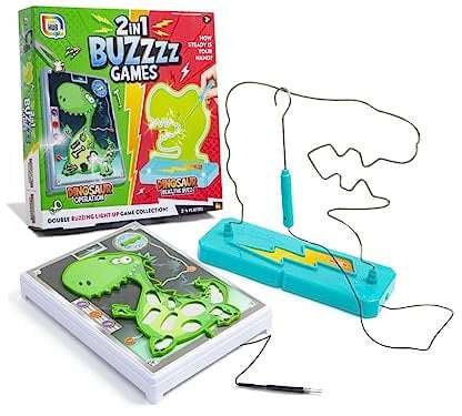 RMS International 2 in 1 Buzzzs Games - Dinosaur Operation and Dinosaur Beat the Buzz 2-4 Players Family Fun 3+