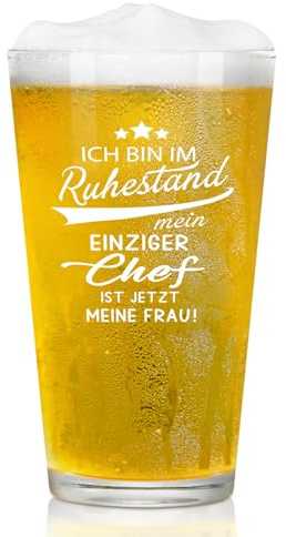 Joymaking Verres à bière cadeau pour la retraite, le départ à la retraite, l'adieu - Pour femme, homme, collègue - Cadeau de bière - 38 g