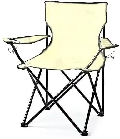 AMD Nexus Camping Chair Lightweight Folding Cup Holder Carry Bag 100kg Capacity (Pack of 1, White)